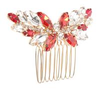 NUSITOU Red Rhinestone Hair Clips for Women Lightweight Alloy Bridal Hair Accessory Sturdy Design That Will Not Break Or Fade, for Anniversary and Performance