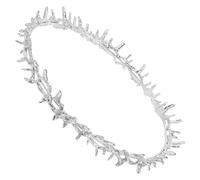 NUSITOU Renaissance Fair Thorn Headband Crown Silver for Prom King, Medieval Costume, Birthday Party Accessory