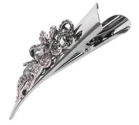 NUSITOU Retro Rhinestone Duckbill Hair Clip Hair Styling Metal Crystal Multifunctional Grey Elegant Design for Carnival and Christmas