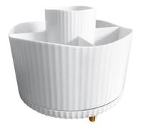 NUSITOU Rotating Makeup Brush Storage Holder with Compartments, Practical and Not Easy to Break Pp Material, White Decorative Pen Holder for Home and Office Vanity Organiser