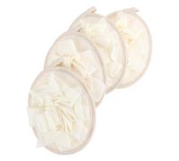 NUSITOU Shower Scrubber 4pcs Pe Material and Hanging Rope Beige Bath Puff Shower Loofahs with Double Sided Design for Gentle Exfoliation and Rich Bubble Production
