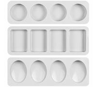 NUSITOU Silicone Soap Molds Includes Round and Oval Shapes Flexible and Easy to Wash for Handmade Soap Making 3 Pcs Random Color for Handmade Soap Making