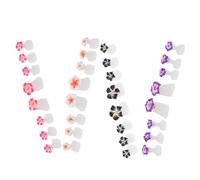 NUSITOU Silicone Toe Separators for Foot Nail and Stretching 32 Pcs for Women Pedicure Nail Care Flower Shape Toe Dividers in White