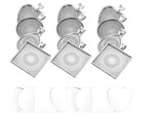 NUSITOU Silver Alloy Jewelry Storage Tray for Crafts and DIY Projects, Strong and Hard Gemstone Pendant Tray, Oval, Square, and Heart Shapes for Beading and Crafting