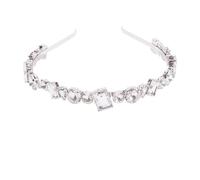 NUSITOU Silver Alloy Rhinestone Headband for Women with Full Crystal Decoration, Trendy and Chic Hair Accessory for Wedding and Engagement, Creating A Romantic Atmosphere