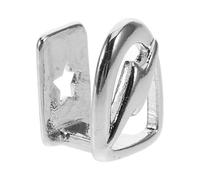 NUSITOU Silver Hollow Single Tooth Grill for Men Copper Material Comfortable Wear Stylish Hip Hop Accessory for Halloween Party and Trendy Looks