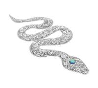 NUSITOU Snake Shaped Rhinestone Iron-on Patch Sew on Beaded Crystal Badge Glittering Silver Embellished with Sequins and Rhinestones Easy to Apply for Decorating Bags and Shoes