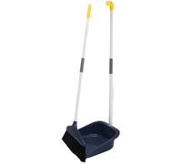 NUSITOU Soft Bristle Broom and Dustpan Set with Hair-Resistant Head, Blue Household Cleaning Kit for Home Floor Sweeping and Dust Collection