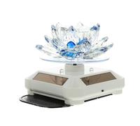 NUSITOU Solar Car Aromatherapy Decoration Rotating Flower Design, Solar Powered Auto Aromatherapy Ornament LED Light, Interior Car Accessory
