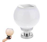 NUSITOU Solar LED Globe Pillar Lights Outdoor Garden Wall Lamp Warm Light 20Cm Solar Powered Post Lantern for Landscape and Courtyard