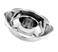 NUSITOU Stainless Steel Two-Flavor Hot Pot with Divider for Home and Family Gatherings, Fast Heat Conduction and Even Heating Cooking Pot in Silver