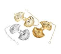 NUSITOU Tea Strainers Multi-Purpose Stainless Steel 3 Pcs with Shell Shape and Sturdy Tea Filters for Home and Office Use