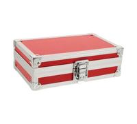 NUSITOU Tool Storage Box Compact and Portable Toolbox Red Aluminum Alloy with Lockable Flip Latch and Padded Foam Insert for Instruments and Beauty Accessories, for Gifting