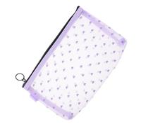 NUSITOU Travel Bag Small Makeup Bag Organizer 8.5x6.5x2inch Breathable Design Soft Interior Stylish Lavender Nylon Netting Pouch for Everyday Use and Travel