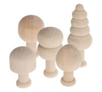NUSITOU Unfinished Colour Figures Mushroom and Wooden Tree for Beige Display on Crafts and Graffiti Home Decor Shelves, and Adults