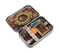 NUSITOU Vintage Shadow Box Frame Kit for Miniature Picture Frames Dollhouse, Compact and Lightweight Iron and Synthetic Resin Material, 9.5x6x2.1cm, for Birthday and Home Décor Memories