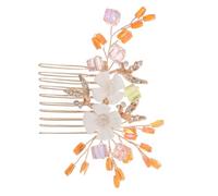 NUSITOU Wedding Hairpiece Rhinestone Side Comb for Women Bridesmaids, Elegant Floral Design Metal and Crystal Hair Accessories with Firm Hold for Wedding and Festive Events