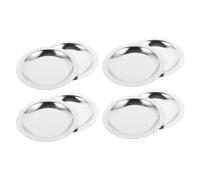 NUSITOU Wine Bottle Silver 8pcs Stainless Steel with Heat Insulation Multi-function Design Tea Cup Mat Wine Cup Pad for Family Living Rooms and Coffee Shops