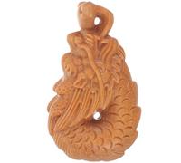 NUSITOU Wood Dragon Pendant Key Ring with Retro Style Dragon Charms, Easy to Carry Wear-resistant Wooden Hanging Decoration for Bags and Car Hanging Decor