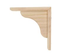 NUSITOU Wooden Shelf Support Brackets Heavy Duty Shelf Braces Triangle Moisture Resistant Khaki Wood with Screws for Bedrooms and Small Areas