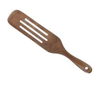 NUSITOU Wooden Spurtle for Stirring and Mixing with European Long Handle Design, Slotted Cooking Spoon Made of Practical Wood and Synthetic Material, for Stir-Frying and Baking