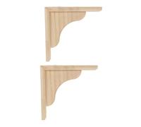 NUSITOU Wooden Triangle Shelf Brackets Strong and Support 2pcs with Easy Installation , Rustic Khaki Wood Material for Wall Mount Floating Shelves for Living Rooms and Doorway