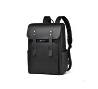 nusrah Travel Backpack for Men Women, Flight Approved Leather Laptop Backpack 15.6, 16 Inch, Water Resistant Anti-Theft Weekender Bag, Casual Daypack Rucksack (Black)