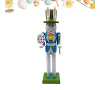 Nustcracker Pass Bunny-Nutcracker Wooden Decoration, Rabbit Number, Ornament | Easter Hazelnut Easter Figure, Collecting Ornaments Nut Cracker, 30.5 cm Large Nutcracker E
