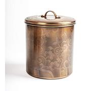 NuSteel Etched Antique Copper 2 QT Stainless Steel Canister, Beautiful Food Storage Container for Kitchen Counter, Tea, Sugar, Coffee, Caddy, Flour Canister with Rubber Seal lid,TG-1392AC-2