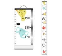 Nustila Cute Animals Growth Chart for Kids Baby Height Chart Ruler Removable Canvas Wooden Frame Hanging Wall Rulers Measurement Charts for Toddler Room Nursery Decor - 79"X7.9" with Black Wood