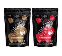 Nustino Peanut Butter Powder Classic & Strawberry 2x400g - High Protein (50%), 90% Less Fat, Vegan & Gluten Free