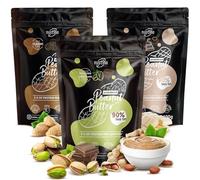 Nustino Peanut Butter Powder No Sugar Bundle 3x400g - Classic, Chocolate-Pistachio and White-Chocolate-Coconut Flavours - Vegan & Gluten Free