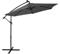 Nustone 3 Metre Round Cantilever Parasol, Patio Umbrella With Uv Protection And Solar Led Lights