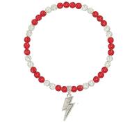 NUSTTAL Baseball Necklace 16 Inch Lightning Bolt Pendant for Men Women Bling Ice Collection | Rhinestone Clay Beaded Discoball Design | Gifts for Baseball Team Players Lovers | Red/White