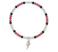 NUSTTAL Baseball Necklace 18 Inch Lightning Bolt Pendant for Men Women Bling Ice Collection | Rhinestone Clay Beaded Discoball Design | Gifts for Baseball Team Players Lovers | Red/White/Black