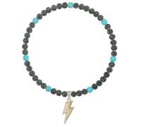 NUSTTAL Baseball Necklace 18 Inch Lightning Bolt Pendant for Men Women Bling Ice Collection | Rhinestone Clay Beaded Discoball Design | Gifts for Baseball Team Players Lovers | Black/Aqua Blue