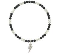 NUSTTAL Baseball Necklace 20 Inch Lightning Bolt Pendant for Men Women Bling Ice Collection | Rhinestone Clay Beaded Discoball Design | Gifts for Baseball Team Players Lovers | Black/White