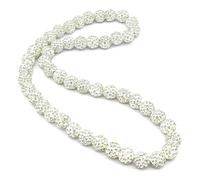 NUSTTAL Baseball Necklace for Men 18 Inch Baseball Bead Necklace with Drip Design Chain Accessories Rhinestone Bling Sports Jewelry Gift for Baseball Players Team Lovers-White, standard, Rhinestone
