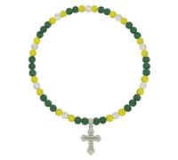 NUSTTAL Baseball Necklace for Men 20 Inch Bling Ice Collection Cross Pendant Necklace for Women Rhinestone Clay Beaded Discoball Accessories Gifts for Baseball Team Players Lovers, standard