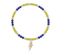 NUSTTAL Baseball Necklace for Men 20 Inch Bling Ice Collection Lightning Bolt Pendant Necklace for Women Rhinestone Clay Beaded Discoball Accessories Gifts for Baseball Team Players Lovers-Navy Blue