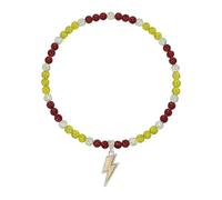 NUSTTAL Baseball Necklace for Men 20 Inch Bling Ice Collection Lightning Bolt Pendant Necklace for Women Rhinestone Clay Beaded Discoball Accessories Gifts for Baseball Team Players Lovers-Dark Red