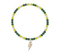 NUSTTAL Baseball Necklace for Men 20 Inch Bling Ice Collection Lightning Bolt Pendant Necklace for Women Rhinestone Clay Beaded Discoball Accessories Gifts for Baseball Team Players Lovers-Dark Green