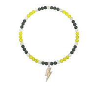 NUSTTAL Baseball Necklace for Men 20 Inch Bling Ice Collection Lightning Bolt Pendant Necklace for Women Rhinestone Clay Beaded Discoball Accessories Gifts for Baseball Team Players Lovers-Yellow