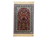 Nusuki UK Al Haram Prayer Mat, Red, 112 x 70 cm, Velvet, 700g, 5mm Thickness, Made in Madinah (Red)