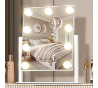 NUSVAN Vanity Mirror with Lights, Makeup Mirror with Lights,3 Color Lighting Modes Detachable 10X Magnification Mirror Touch Control,360°Rotation, White.