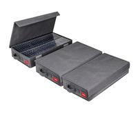 NUSWOR Upgrades Cassette Tape Storage Box - Dust-Proof Cassette Racks with Lid - Audio Cassette Holder Pack of 3- Holds 144 Cassette Cases - 16.34 x 9.25 x 3.4 Inches - Grey