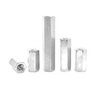 Nut and bolt 304 tainle teel rod coupling M3-M12 tainle teel Hex Column Joint Coupling Connect tandoff Long Rod(M12x19x20mm)