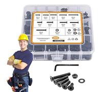 Nut and Bolt Assortment,205-Piece Heavy Duty M6/M8 Screw | Metric Screw Hex Head Bolt and Nut Kit,for Cabinet Door Appliances Automotive Machinery Electrical Engineering