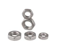 Nut and bolt Hexagon Full, 10PC M3 M4 M5 M6 M8 M10 M12 M14 M16 M18 M20 tainle teel Thin Hex Flat Hexagon(M8)
