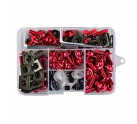 Nut And Bolt Ret Compatible With For YZF-R1M For R1S For R125 For R15 For R25 For YZF750R For FZ1 For FZ1S 155PCS Motorcycle Fairing For Bolt Screw Nut Kits(Red)